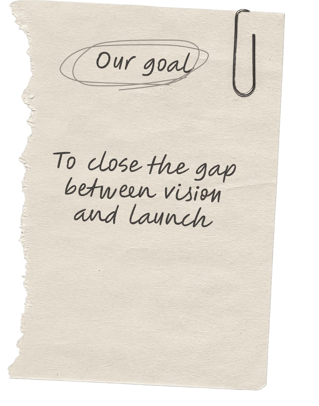 Our goal: to close the gap between vision and launch