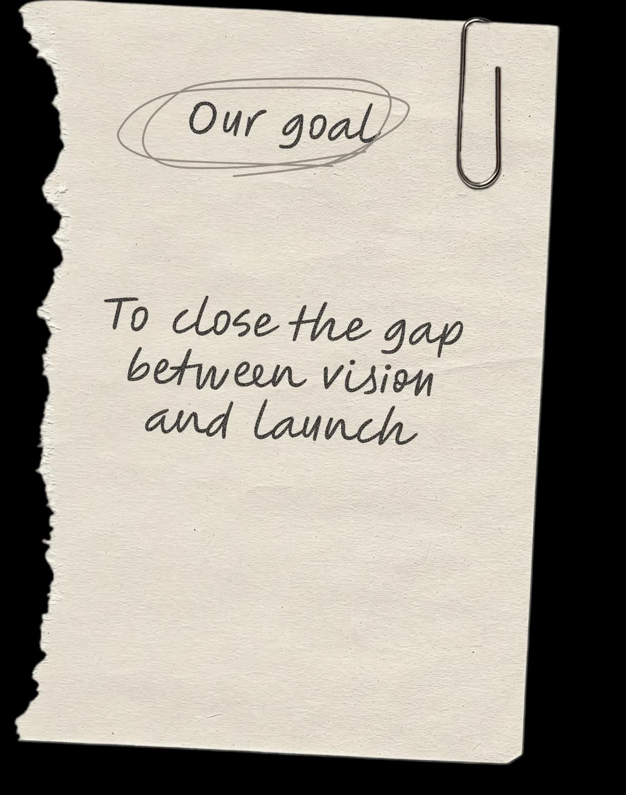 Our goal: to close the gap between vision and launch